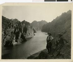Photograph of Alta Ham and a male actor, Colorado River, 1929