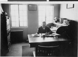 Photograph of A. W. Ham Sr. in law office, circa 1930s to 1940s