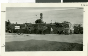 Photograph of El Portal theater under construction on Fremont Street, Las Vegas, circa early 1900s