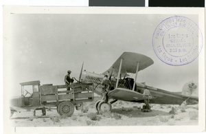 Photograph of first air mail plane, Las Vegas, April 17, 1926