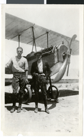 Photograph of an airplane in Las Vegas, circa 1920s