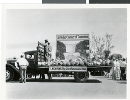 Photograph of Las Vegas Chamber of Commerce parade float, circa late 1920s to early 1930s