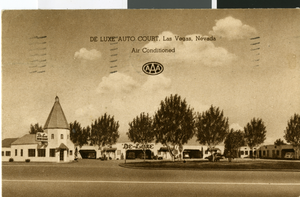 Postcard of Deluxe Auto Court, Las Vegas, circa 1930s
