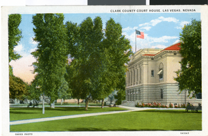 Postcard of Clark County Courthouse, Las Vegas, circa 1940s