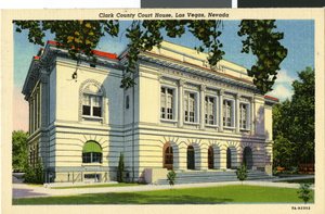 Postcard of Clark County Courthouse, Las Vegas, circa 1940s