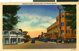 Postcard of Fremont Street, Las Vegas, Nevada, circa 1940