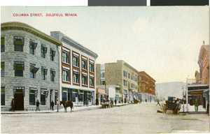 Postcard of Columbia Street, Goldfield, Nevada, circa early 1900s