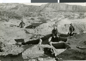 Postcard of adobe ruins, Pueblo Grande de Nevada, circa mid to late 1920s
