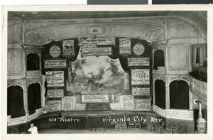 Postcard of an old theater, Virginia City, Nevada, circa 1920s-1930s