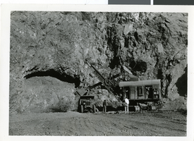 Photograph of a bulldozer, Hoover Dam, circa late 1920s to early 1930s