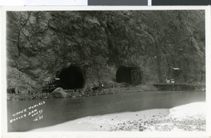 Photograph of Hoover Dam construction, circa late 1920s - early 1930s