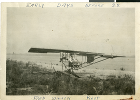 Photograph of Fred Wilson in a plane, circa 1920s