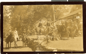 Photograph of people on horseback, circa late 1800s to early 1900s