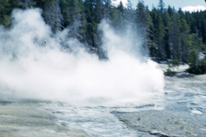 Slide of Minute Geyser at Yellowstone National Park, circa 1970s to 1980s