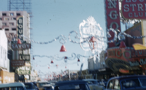 Slide of downtown Las Vegas at Christmas time, 1955