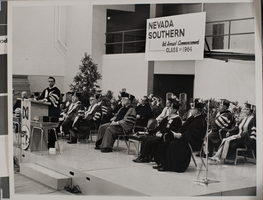 Photograph of first commencement ceremony, Nevada Southern University, 1964