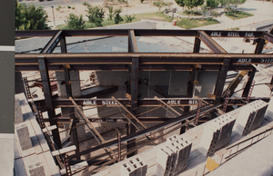 Photograph of a top view of construction, University of Nevada, Las Vegas, circa 1991-1992