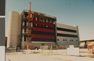 Photograph of the Rod Lee Bigelow Health Sciences building under construction, University of Nevada, Las Vegas, circa 1991-1992