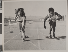 Photograph of Linda Cornielius and Beatrice Emodi, University of Nevada, Las Vegas, 1976