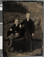 Tintype photograph of F. B. and J. E. Hubbard, circa 1800s