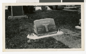 Photograph of a gravestone, circa mid 1940-1960s