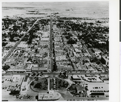 Aerial photograph of downtown Las Vegas, circa 1950