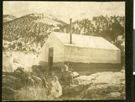 Photograph of Ruth McGonagill with neighbor, Kawich Range, Nevada, circa 1904