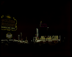 Film transparency of Fremont Street at night, Las Vegas, Nevada, July, 1949