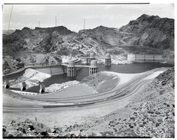 Film transparency of Hoover (Boulder) Dam, taken from the upstream side of the dam on the Arizona side, May, 1947