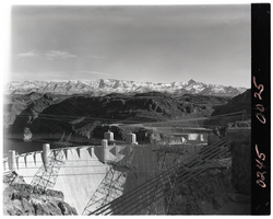 Film transparency of the face of Hoover (Boulder) Dam, taken from the downstream side of the dam on the Nevada side, May, 1947