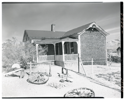 Film transparency of the famous Tom Kelly Bottle House in Rhyolite, Nevada, November 25, 1948
