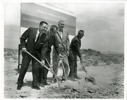 Photograph of Mayor Oran K. Gragson attending the groundbreaking for a new research facility for EG&G, May, 1963
