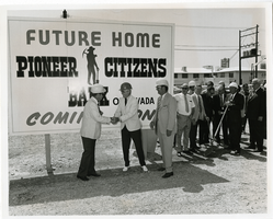 Photograph of Mayor Oran K. Gragson attending the groundbreaking for Pioneer Citizens Bank, Las Vegas, Nevada, circa 1960s-1970s