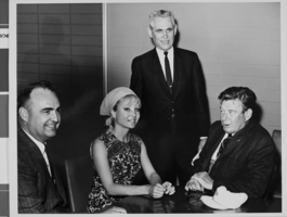 Photograph of Mayor Oran K. Gragson and Arthur Godfrey, attending the International Exposition of Flight and General Aviation Conference, circa 1960s