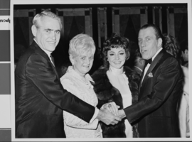 Photograph of Mayor Oran K. Gragson, his wife Bonnie, with Mr. and Mrs. Ed Sullivan, Las Vegas, Nevada, circa 1960s