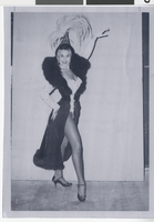 Photograph of Valda Boyne Esau posing in costume for Lido show at Stardust hotel, Las Vegas, September 28, 1958