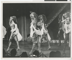 Photograph of Valda Boyne Esau and others in Roman dance number at Stardust hotel, Las Vegas, 1958