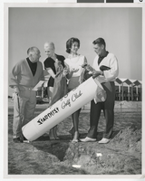 Photograph of Valda Boyne Esau and others at the Stardust Golf Course opening on Desert Inn Road, Las Vegas, 1961