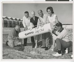 Photograph of Valda Boyne Esau with others at the opening of Stardust Golf Course, Las Vegas, 1961
