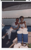 Photograph of Donn Arden and Valda Boyne Esau on a boat in Tres Vistas California, July 19, 1984