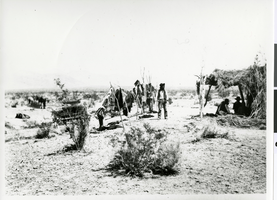 Photograph of Indian rugs and blankets, Pahrump Valley or Ash Meadows, Nevada, circa 1880s-1890s