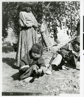 Photograph of three Indian children, Pahrump, Nevada, circa 1880s-1890s