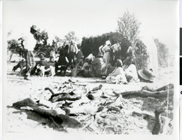 Photograph of Paiutes/Skoshones gambling game, Pahrump Valley, Nevada, circa 1880-1910