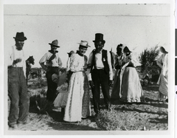 Photograph of Chief Tecopa and Della Fisk with others, Pahrump Valley or Ash Meadows, Nevada, circa 1880s-1910s