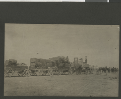 Photograph of hauling of supplies from Manville to Beatty, Nevada, circa early 1900s