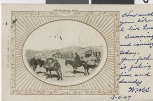 Postcard of prospectors, Goldfield, Nevada, 1907