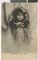 Postcard of a Native American infant in a cradleboard, Reno, Nevada, circa 1911