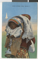 Postcard of a Native American infant in a cradleboard, Reno, Nevada, circa 1910s-1920s