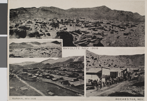 Postcard of Rhyolite, Eureaka and Rochester, Nevada, 1908