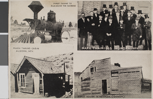 Postcard with four scenes from central Nevada, circa 1900s-1910s